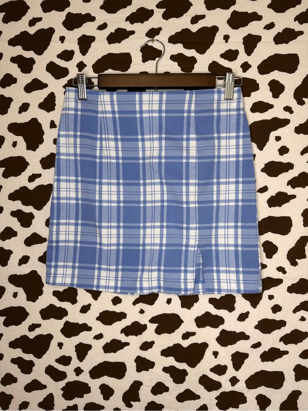 Wild Fable Women’s Blue & White Plaid Mini Skirt, Short Length Size 2